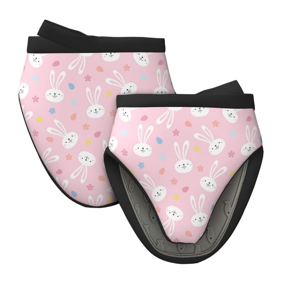 Rocae Easter Cute Rabbit for Mini Oven Mitts Rubber Oven Glove, Kitchen Mittens, Cute Cooking Mitts,5.9"x5.9"