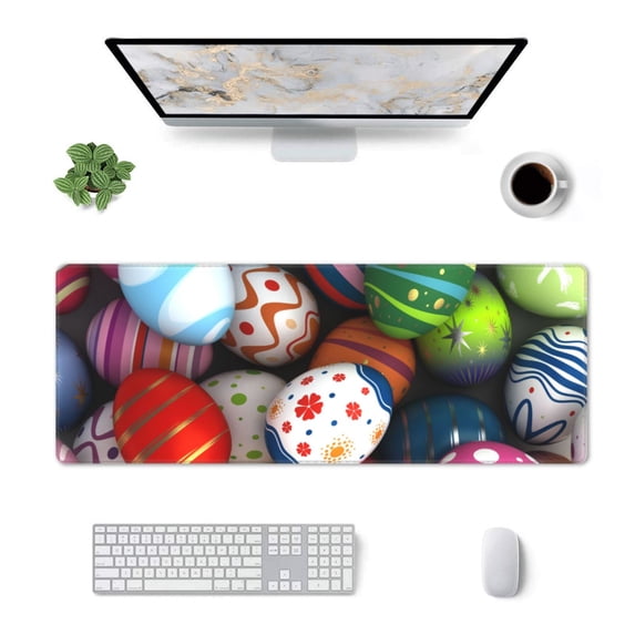 Rocae Easter Egg for Gaming Mouse Pad, Mouse Pad Large, Office Computer Keyboard Mousepad, Keyboard and Mouse Pad with Stitched Edges,31.5 x 11.8 in