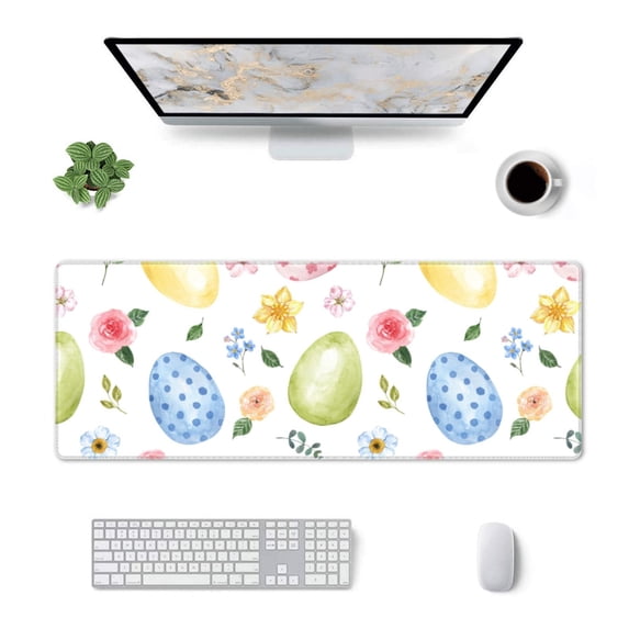 Rocae Easter Egg3 for Gaming Mouse Pad, Mouse Pad Large, Office Computer Keyboard Mousepad, Keyboard and Mouse Pad with Stitched Edges,31.5 x 11.8 in