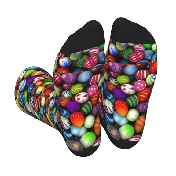 Rocae Easter Eggs2 for Adult Socks Casual Athletic Stretchy Loose Socks for Women Men Non-Slip Middle Tube Socks