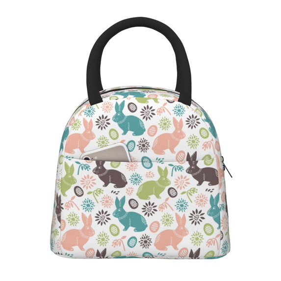 Rocae Easter Rabbit for Leakproof Lunch Box for Adults, Wide Opening Lunch Tote Bag, Reusable Lunch Cooler Bag