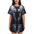 thumbnail image 1 of Rocae Elegant Feathered Floral Wings for Two Piece Sleepwear Pajamas Sets for Women Soft Short-Sleeved Pjs with Lounge Shorts -XX-Large, 1 of 6