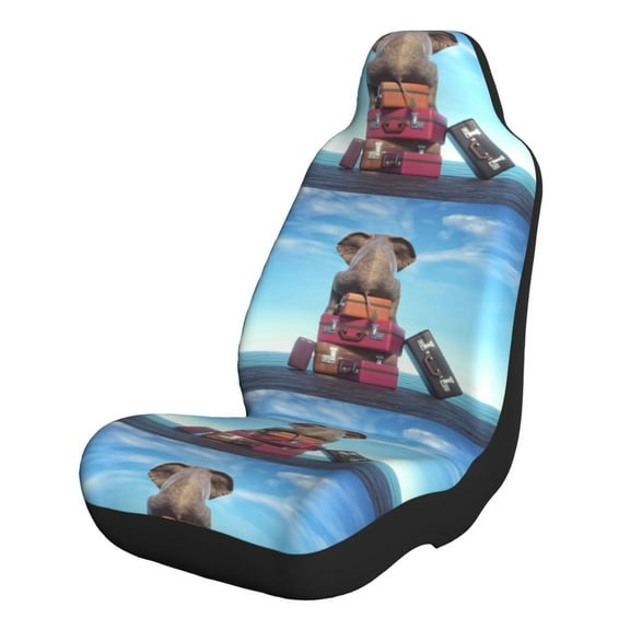Rocae Elephant Sits Print Seat Covers for Cars Trucks and SUVs,Easy to Install Cover Set-1