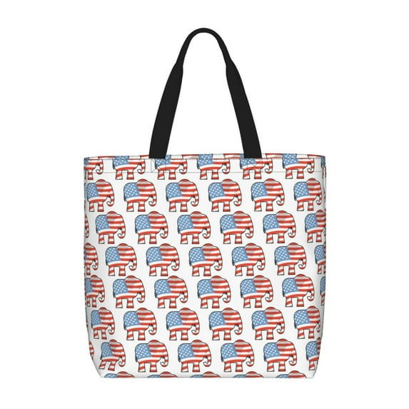 Rocae Elephant for Features A Uniquely Designed,Large-capacity,Reusable Shoulder Zip Tote Shopping Bag for Vacations and Shopping