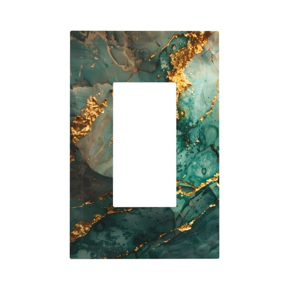 Rocae Emerald Color Gold Marble for Decorator Light Switch or Receptacle Outlet Wall Plate,Polycarbonate Thermoplastic-Style U