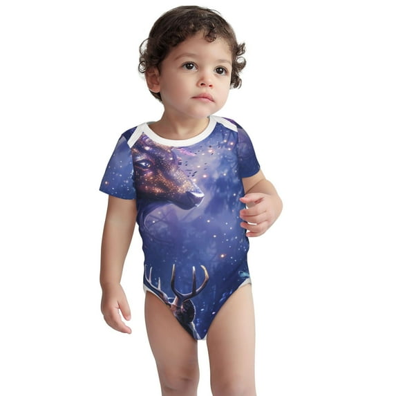 Rocae Enchanted Forest Stag Gathering for Baby Cotton Short-Sleeve Bodysuits for Unisex Onesies Bodysuit-2 Years