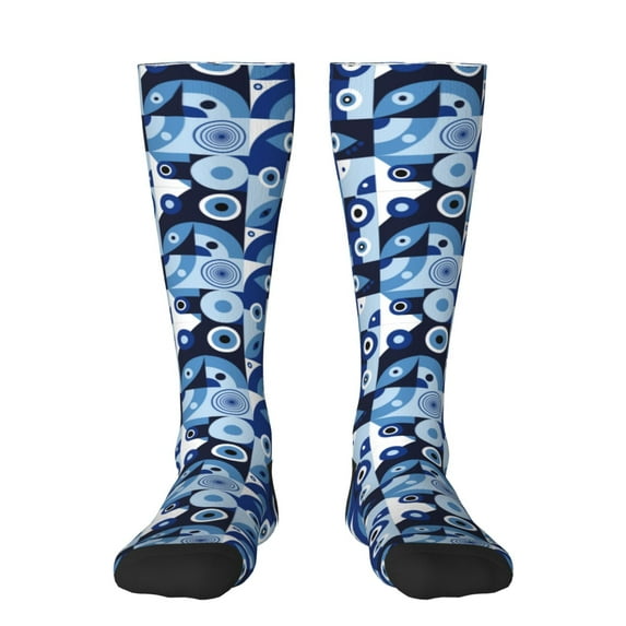 Rocae Evil Eye for Novelty Casual compression Socks For Women Men Contrast Color Stockings