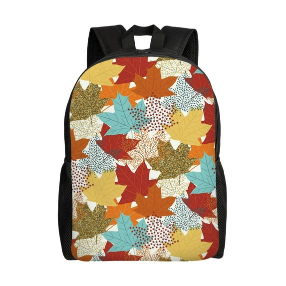 Rocae Fall Maple Leaves print Computer bag with separate compartment, suitable for 15 inch laptop backpack, gift for men and women