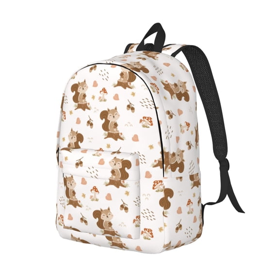 Rocae Fall Squirrel for Durable Canvas Backpack Leisure Large Bag Travel Rucksack Multi-function Backpack Medium