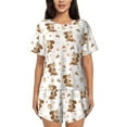 thumbnail image 1 of Rocae Fall Squirrel for Two Piece Sleepwear Pajamas Sets for Women Soft Short-Sleeved Pjs with Lounge Shorts Large, 1 of 1