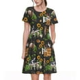 thumbnail image 1 of Rocae Farm Animals 2 for Dresses Summer Casual Ruffle Short Sleeve Cute Crew Neck Flowy Dress with Pockets, 1 of 6