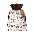 thumbnail image 1 of Rocae Farm Birds Goose Print Christmas Drawstring Linen Gift Bag with Drawstrings Treat Bag Goody Present Bags for Christmas Party Favor, 1 of 8