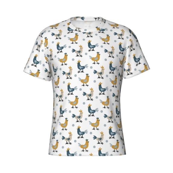 Rocae Farm Roosters for Men's Moisture-Wicking Crew Tee - T-Shirt for Sports, Outdoor Activities, and Casual WearSmall