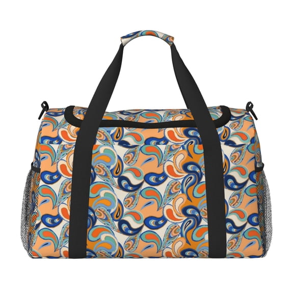 Rocae Fashionable Paisley Print Hand Travel Bag Travel Duffel Bag and Fitness Bag, Women's Waterproof Weekend Tote, Men's Travel and Fitness Essentials