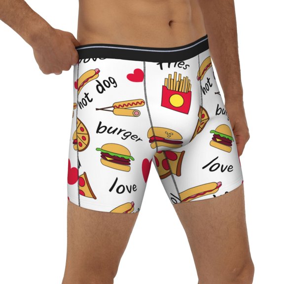 Rocae Fast Food for Stretch Moisture-Wicking Underwear,Men's Underwear Boxer Briefs Medium