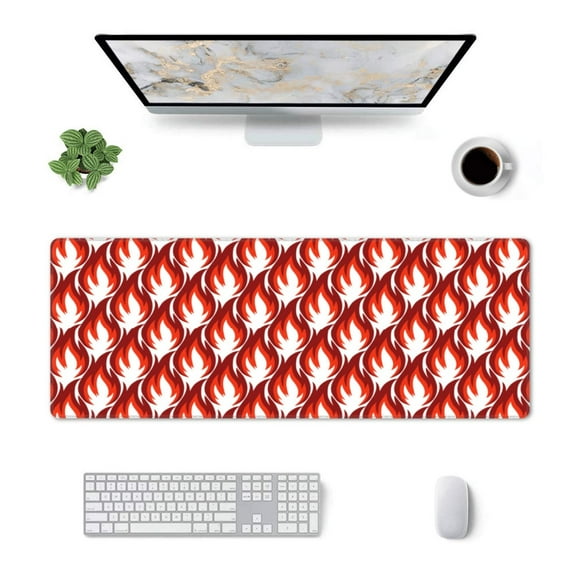 Rocae Fire Symbols for Gaming Mouse Pad, Mouse Pad Large, Office Computer Keyboard Mousepad, Keyboard and Mouse Pad with Stitched Edges,31.5 x 11.8 in
