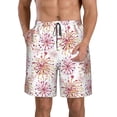 thumbnail image 1 of Rocae Fireworks for Men's Beach Shorts Casual Elastic Waist Drawstring Summer Beach Shorts,S-3XL-X-Large, 1 of 6