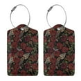 thumbnail image 1 of Rocae Fishbone Rose for Leather Luggage Baggage Tags ID Label Privacy Cover ID Label with Stainless Steel Loop and Address Card, 1 of 5