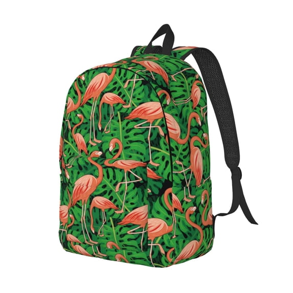Rocae Flamingo for Durable Canvas Backpack Leisure Large Bag Travel Rucksack Multi-function Backpack Medium