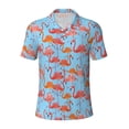 thumbnail image 1 of Rocae Flamingo for Men's Short Sleeve Polo Shirt, Quick Drying Performance Moisture Wicking Sports Men's Golf Shirt XX-Large, 1 of 9