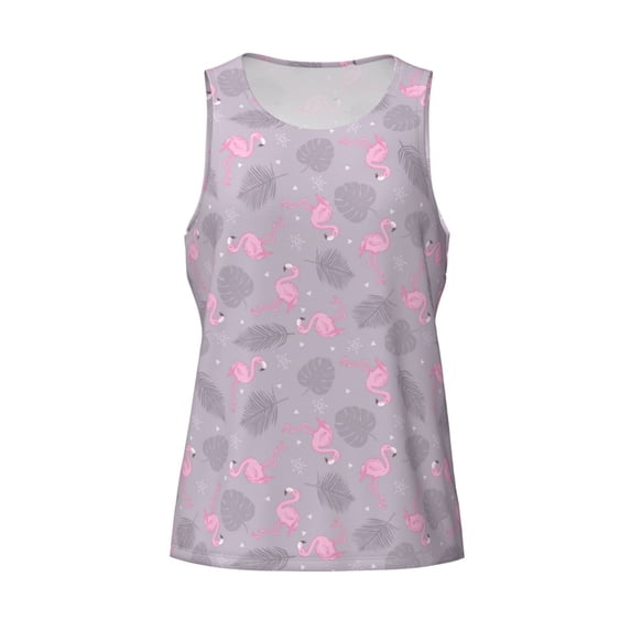 Rocae Flamingo for Men's Workout Tank Top Men's Running Tank Top Dry Fit Athletic Workout Tank Tops4X-Large