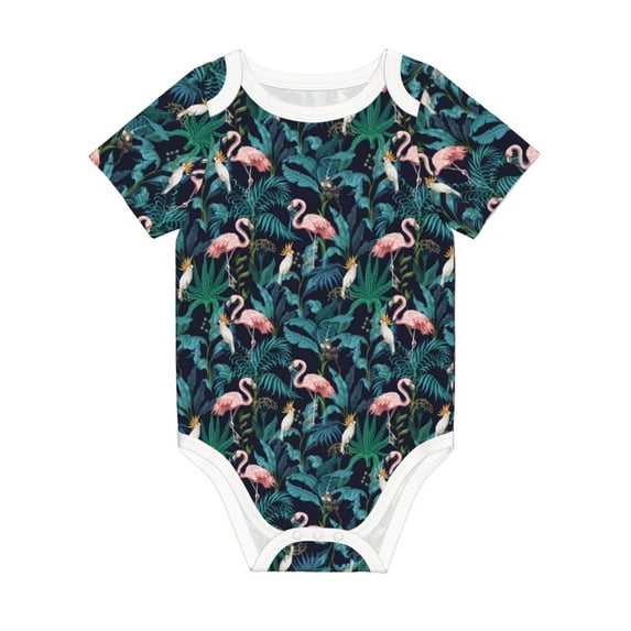 Rocae Flamingos And Birds for Baby Climbing Clothes Soft Baby Romper for Active Infants Comfortable and Breathable Crawling Jumpsuit Unisex Baby Outfit 6 Months