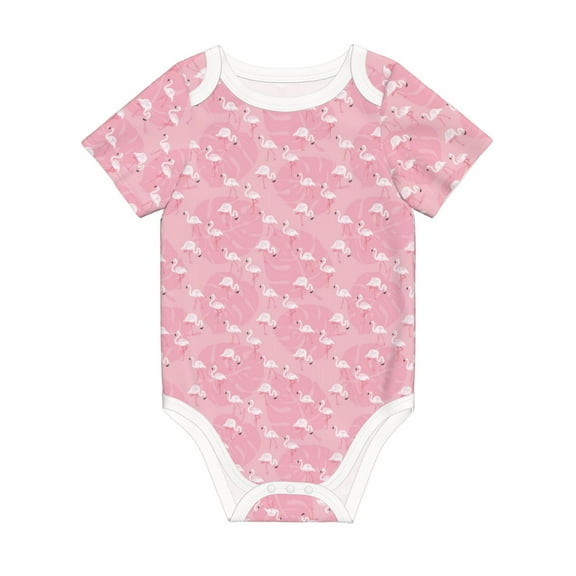 Rocae Flamingos and Flowers for Baby Climbing Clothes Soft Baby Romper for Active Infants Comfortable and Breathable Crawling Jumpsuit Unisex Baby Outfit 9M