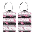 thumbnail image 1 of Rocae Flamingos for Leather Luggage Baggage Tags ID Label Privacy Cover ID Label with Stainless Steel Loop and Address Card, 1 of 5