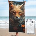 thumbnail image 1 of Rocae Floral Fox Print Lightweight and Quick Drying Towels Bath Towels for Body, Sport, Yoga, SPA, Fitness-27.5"x55", 1 of 8