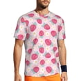 thumbnail image 1 of Rocae Floral Strawberr for Men's Mesh Quick-Dry Short Sleeve Workout T-Shirt,Mens Crew Neck Tee Lightweight Soft Classic T Shirts X-Small, 1 of 9