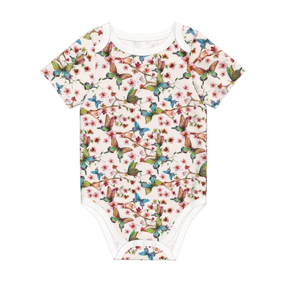 Rocae Floral With Butterflies for Baby Climbing Clothes Soft Baby Romper for Active Infants Comfortable and Breathable Crawling Jumpsuit Unisex Baby Outfit 12 Months