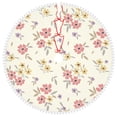thumbnail image 1 of Rocae Floral for Christmas Tree Skirt with Pom Pom Trim for Holiday Party for Holiday Home Decor Indoor Outdoor-36", 1 of 7