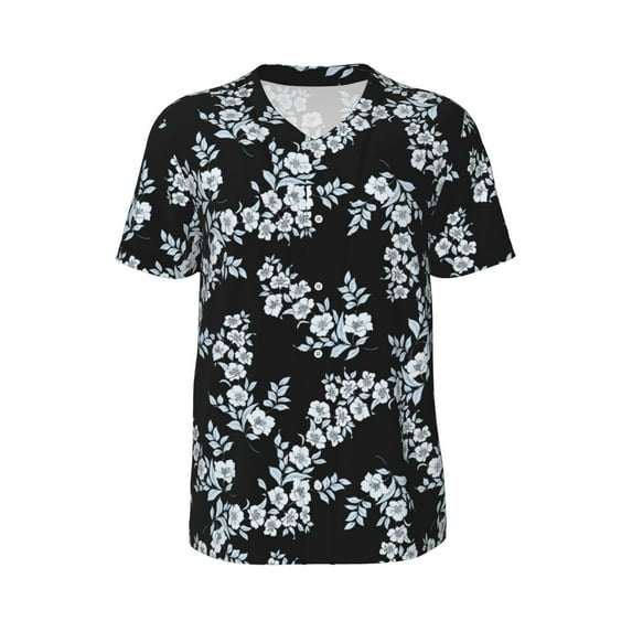 Rocae Flower for Breathable Men's Baseball T-Shirt Fashionable Casual Baseball Jersey, Moisture-wicking Sportswear XX-Large