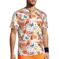 thumbnail image 1 of Rocae Flowers And Birds Watercolor for Men's Mesh Quick-Dry Short Sleeve Workout T-Shirt,Mens Crew Neck Tee Lightweight Soft Classic T Shirts Small, 1 of 9