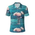 thumbnail image 1 of Rocae Flowers in Glass Vase for Men's Short Sleeve Polo Shirt, Quick Drying Performance Moisture Wicking Sports Men's Golf Shirt X-Large, 1 of 9