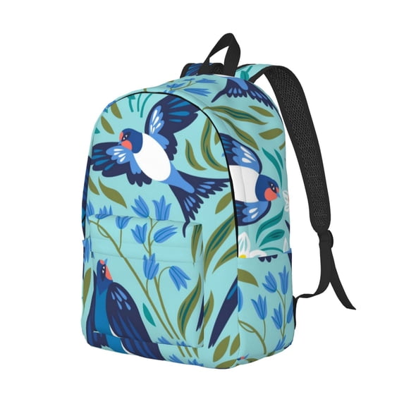 Rocae Flying Swallows for Durable Canvas Backpack Leisure Large Bag Travel Rucksack Multi-function Backpack Medium