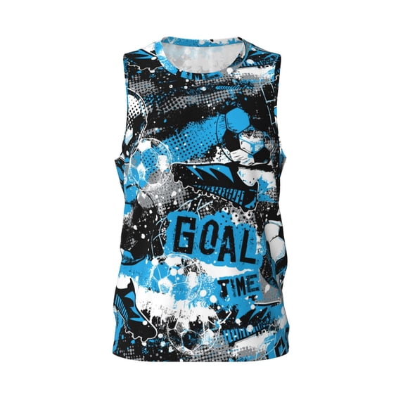 Rocae Football Time for Men's Basketball Jersey Lightweight and Breathable Athletic Tank Top,Quick-Drying Sports Jersey 3X-Large