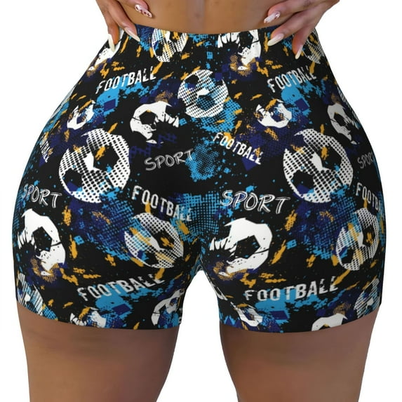 Rocae Football for Women's Quick-Dry Running Shorts,Ladies Active Athletic Apparel Yoga Workout Gym Running Volleyball Spandex Shorts X-Large