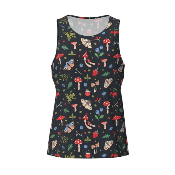 Rocae Forest Flora and Insects for Men's Workout Tank Top Men's Running Tank Top Dry Fit Athletic Workout Tank TopsXX-Large