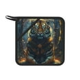 Rocae Forest Meditating Tiger for Square Silicone Antiscalding Mat