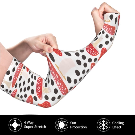 Rocae Forest Mushrooms for Sports Cooling Arm Compression Sleeves for Men Women Teenager,Breathable,Outdoor Essentials Sun Protection Arm Sleeves