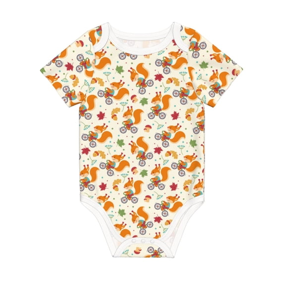 Rocae Forest Squirrel for Baby Climbing Clothes Soft Baby Romper for Active Infants Comfortable and Breathable Crawling Jumpsuit Unisex Baby Outfit 2 Years