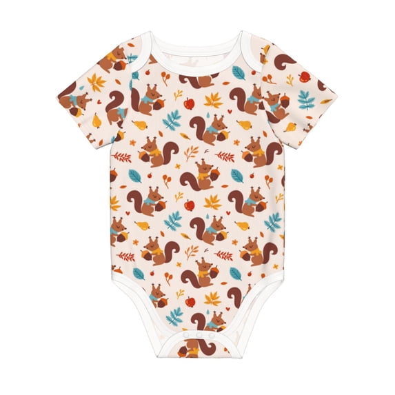 Rocae Forest Squirrel Nuts for Baby Climbing Clothes Soft Baby Romper for Active Infants Comfortable and Breathable Crawling Jumpsuit Unisex Baby Outfit 3 Months