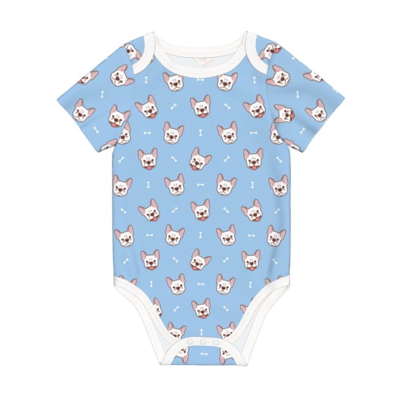 Rocae French Bulldog Head for Baby Climbing Clothes Soft Baby Romper for Active Infants Comfortable and Breathable Crawling Jumpsuit Unisex Baby Outfit 2 Years