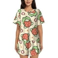 thumbnail image 1 of Rocae Frog Hold Strawberry for Two Piece Sleepwear Pajamas Sets for Women Soft Short-Sleeved Pjs with Lounge Shorts Medium, 1 of 9
