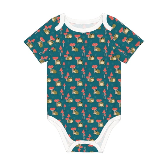 Rocae Frog and Mushrooms for Baby Climbing Clothes Soft Baby Romper for Active Infants Comfortable and Breathable Crawling Jumpsuit Unisex Baby Outfit 18 Months