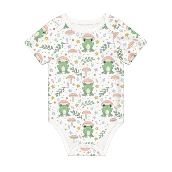 Rocae Frog and Mushrooms for Baby Climbing Clothes Soft Baby Romper for Active Infants Comfortable and Breathable Crawling Jumpsuit Unisex Baby Outfit 6 Months