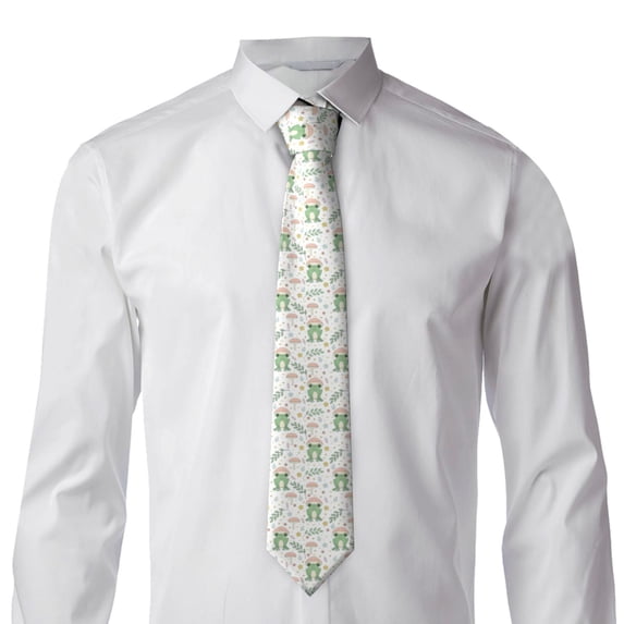 Rocae Frog and Mushrooms for Soft and Comfortable Men's Tie Necktie Wedding Business