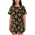 thumbnail image 1 of Rocae Frogs In Mushroom Hats for Two Piece Sleepwear Pajamas Sets for Women Soft Short-Sleeved Pjs with Lounge Shorts -3X-Large, 1 of 6