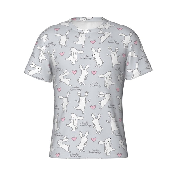 Rocae Fun Rabbit for Men's Moisture-Wicking Crew Tee - T-Shirt for Sports, Outdoor Activities, and Casual WearMedium